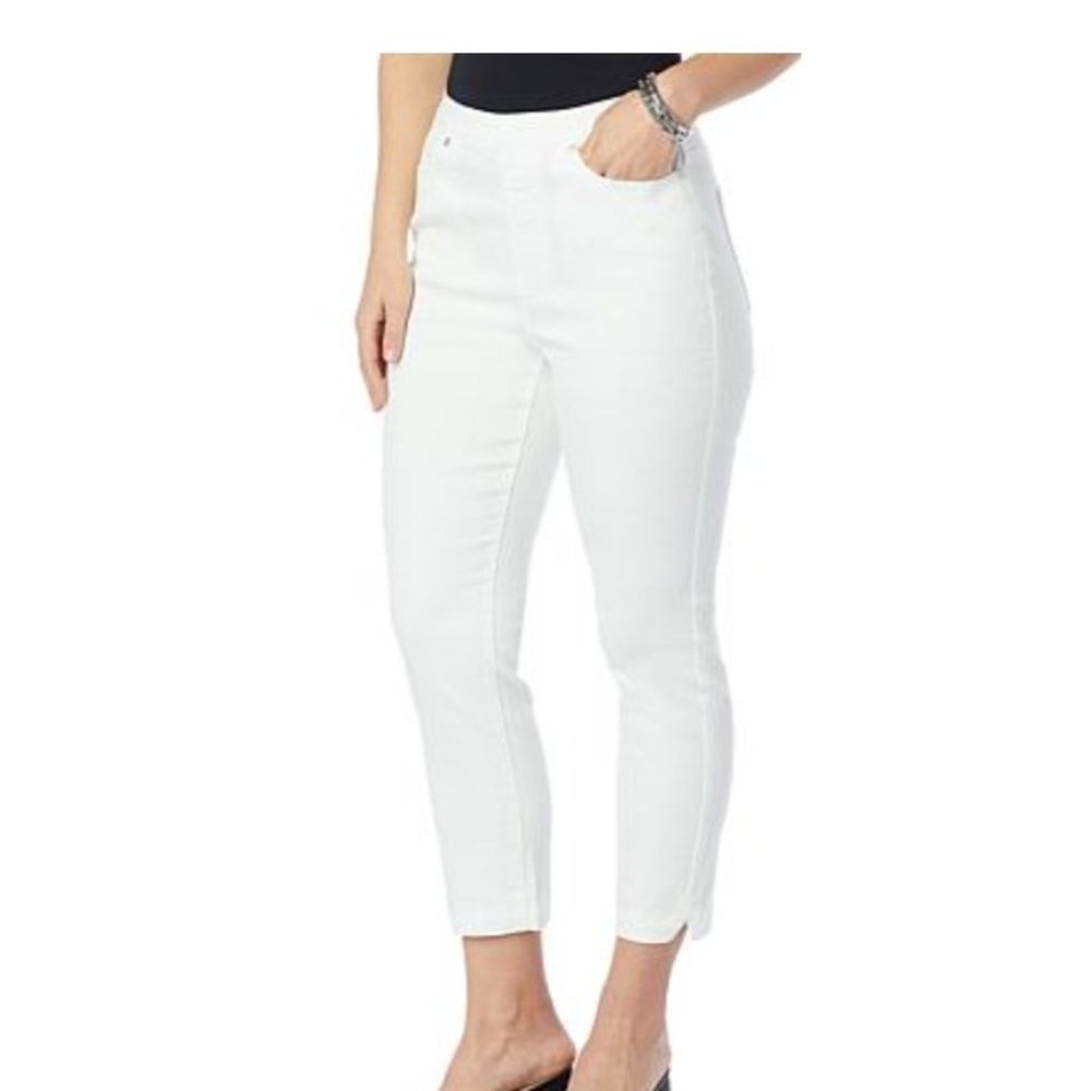 DG2 By Diane Gilman New Classic Stretch Split Hem Pull-On Capri 793-221 Size L W